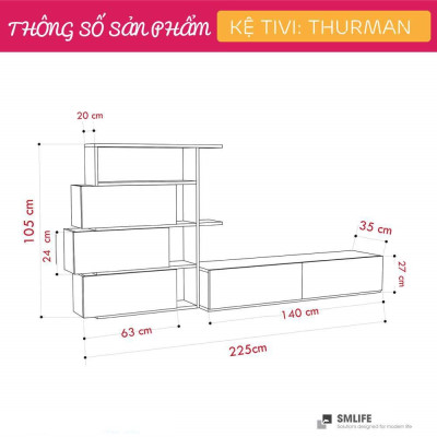 Kệ tivi gỗ hiện đại SMLIFE Thurman