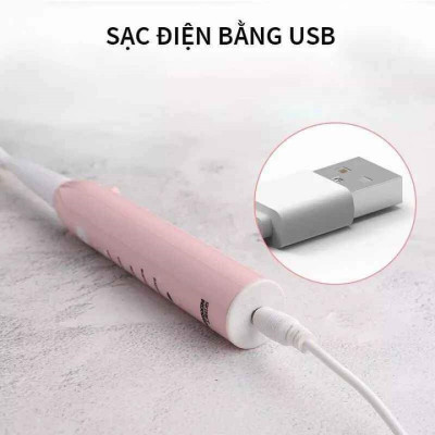 Bộ Bàn Chải đánh răng điện Tự động 5 Chế Độ, Công Nghệ Sóng Âm Sonic Kèm 4 đầu Bàn chải Electric Toothbrush Hàng chính hãng