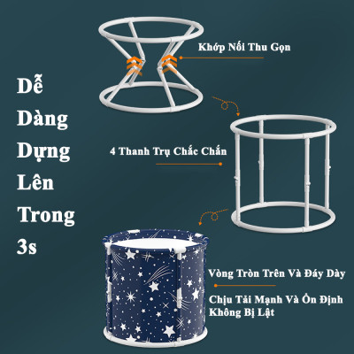Bồn Tắm Gấp Gọn KUNBE Ngâm Người Xông Hơi Giữ Nhiệt Tiện Lợi
