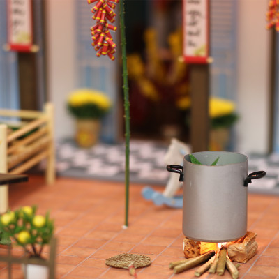 MÔ HÌNH TỰ LẮP RÁP DIY TẾT SÀI GÒN XƯA VÀ NAY - ĐÊM GIAO THỪA - TX05