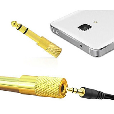 Đầu jack chuyển đổi âm thanh từ cổng 3.5mm cái sang cổng 6.5mm - Hàng chính hãng 