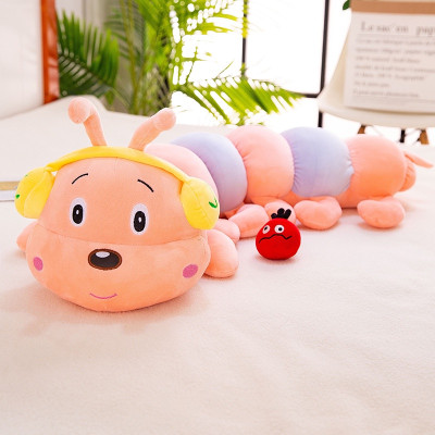 Thú bông con sâu đeo tai nghe headphone dễ thương siêu mềm mịn (70cm) Gối ôm con sâu đeo tai nghe đáng yêu cute