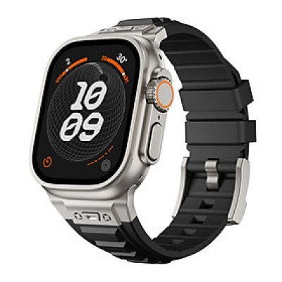 Dây Silicone Đầu Nối Kim Loại Tactical Style cho Apple Watch Ultra 1/2 & Apple Watch Series 4/5/6/7/8/9/SE/10 Size 44/45/46/49mm - Hàng Chính Hãng