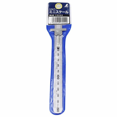 THƯỚC LÁ INOX NHŨ BẠC CÓ KẸP SHINWA 13242