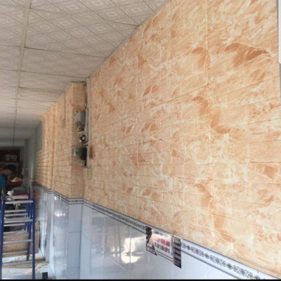 Bộ 10 Tấm Xốp Dán Tường 3D Vân Đá Vàng Đẹp, Sang Trọng 