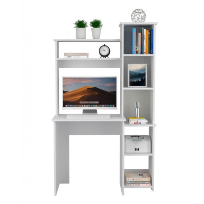 Bàn Học Bằng Gỗ Liền Giá Sách Hiện Đại SMLIFE Denzeru