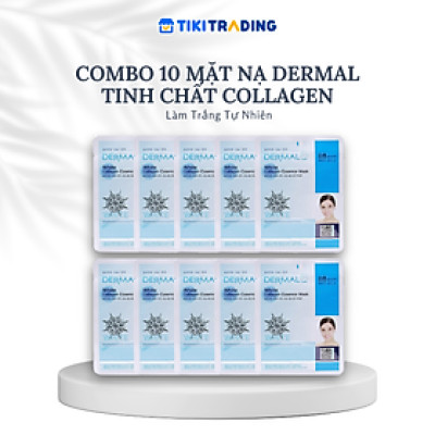 Combo 10 Mặt Nạ Dermal Tinh Chất Collagen Với Chiết Xuất Làm Trắng Tự Nhiên