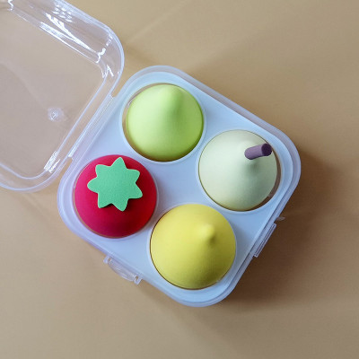 Combo hộp bông tán phấn 4 món , mút tán phấn siêu mềm mại hình giọt nước , có độ đàn hồi cao , dẻo ,không bị biến dạng ,nhiều màu sắc cute xinh xắn đáng yêu