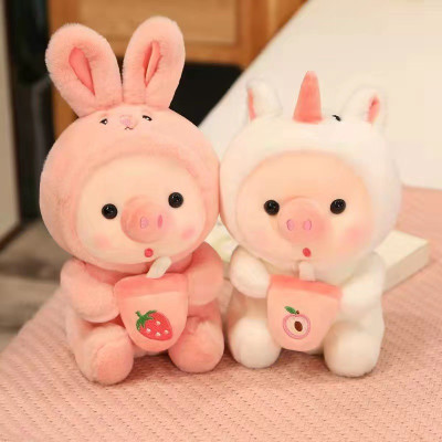 Gấu bông heo cosplay cao cấp, heo ôm bình quà tặng thú nhồi bông