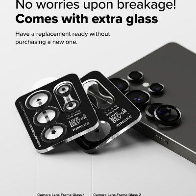 Dán camera Ringke Lens Frame Glass cho Samsung Galaxy S25 Ultra  chống trầy xước, kèm khung dán_ Hàng Chính Hãng