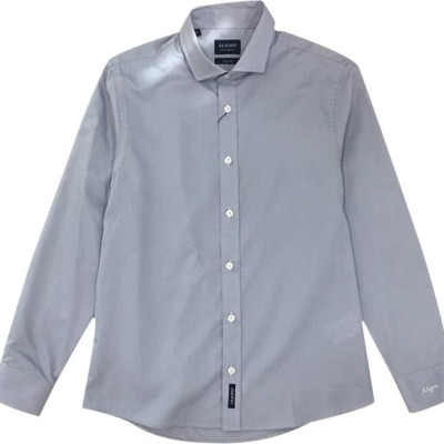 Áo sơ mi nam dài tay ALIGRO cổ bẻ dáng ôm body 100% chất cotton màu ghi ALGS170