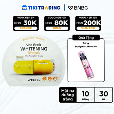 Combo 10 Mặt Nạ BNBG Dưỡng Trắng Da Vita Genic Whitening Jelly Mask 30ml x10