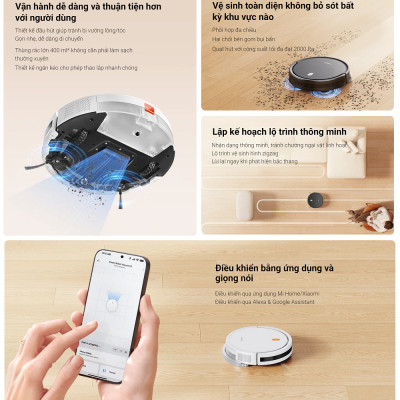 Robot hút bụi lau nhà Xiaomi Robot Vacuum E5 - Hàng chính hãng