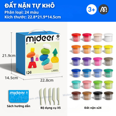 Đất nặn tự khô 24- 36 màu Mideer đất sét tạo hình mô hình AIRY FUN CLAY