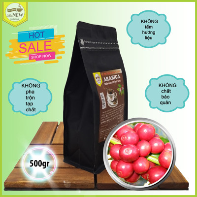 Cà Phê Nguyên Chất Arabica Gói (500g), Dạng Bột Pha Phin, Thơm Thanh Thoát, Thể Chất Nhẹ, Màu Nước Nhạt Coffee New