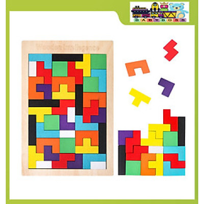 Đồ chơi xếp hình gỗ thông minh Russian Block cho bé – Tetris lắp ghép phát triển tư duy