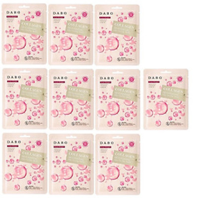 Combo 10 Miếng Mặt Nạ Hàn Quốc Dabo Collagen ngăn ngừa và chống lão hóa cho da (23g / Gói) - Hàng Chính Hãng