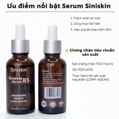 Serum Phục Hồi Da RECOVER B5 SERUM Siniskin 30ml - Hàng Chính Hãng