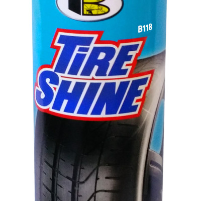 Chai xịt bóng lốp xe, chai xịt bóng vỏ xe, chai xịt bóng ghế xe ô tô ,chai xịt bóng yên xe máy và bảo vệ lốp xe, vỏ xe, ghế xe và yên xe - TIRE SHINE Bosny B118 550cc- Nhập khẩu Thái Lan