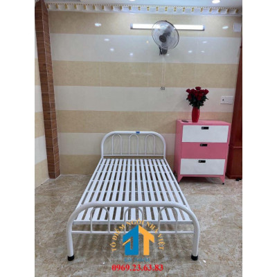 Giường sắt cao cấp mẫu đơn giản 1mx2m - ĐẠI THÀNH