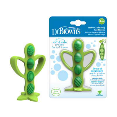 [ TE224 ] Ngậm nướu hình hạt đậu xanh, 100% Silicone - Dr.Brown