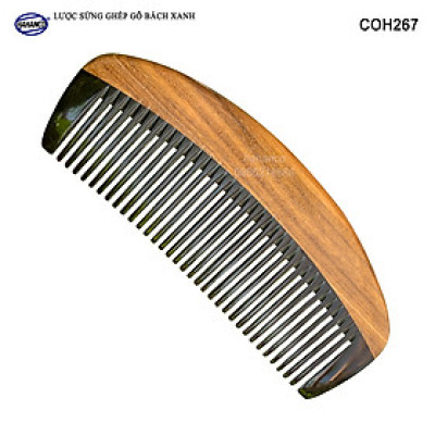 Lược sừng trâu ghép gỗ bách xanh thơm hình múi bưới (Size: S-12cm) COH267 - Có thể bỏ túi mang theo người - Chống tích điện - Ghép Răng Tăng Độ Bền Khi Chải Tóc - Chải tóc làm dịu tâm trí, đỡ căng thẳng - Giúp Tóc Suôn & Mềm Không Làm Rụng