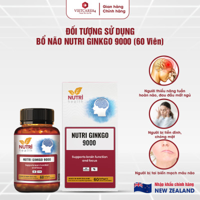 Viên Uống Bổ Não Nhập Khẩu Chính Hãng New Zealand Nutri Ginkgo 9000 (60 Viên)