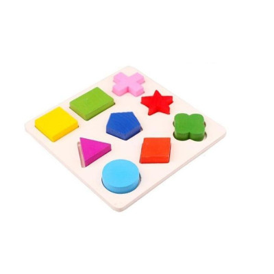 Bộ bảng học hình khối gỗ Montessori 3 tấm – Đồ chơi giáo dục nhận dạng màu sắc và hình dạng cho bé