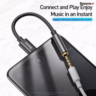 Đầu chuyển Type C sang Audio AUX 3.5mm Baseus chính hãng L54 (Type-C Male to 3.5mm Female Adapter, built-in DAC, 24-bit/48kHz)