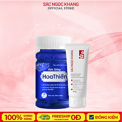 Viên Uống Hoa Thiên Hộp 30 viên giúp cân bằng nội tiết tố nữ, hạn chế lão hóa da , bí quyết cho chị em trẻ đẹp (Sắc Ngọc Khang)