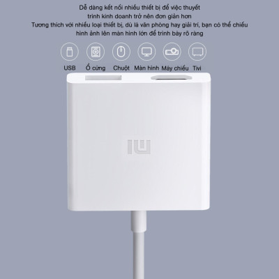 Đầu chuyển đổi Type C sang HDMI, USB-A Xiaomi XMZJQCH2TM - Hàng nhập khẩu