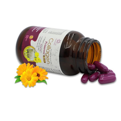 Viên uống Collagen Primrose Plus+ -Giúp đẹp da, hỗ trợ da khô, sạm, nám - Bổ sung Collagen và Vitamin E