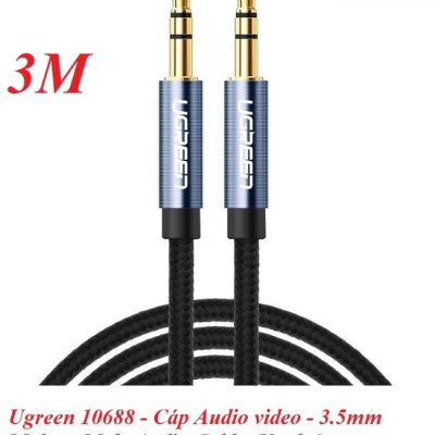 Ugreen UG10688AV112TK 3M màu Xanh Cáp âm thanh 2 đầu 3.5mm dương - HÀNG CHÍNH HÃNG