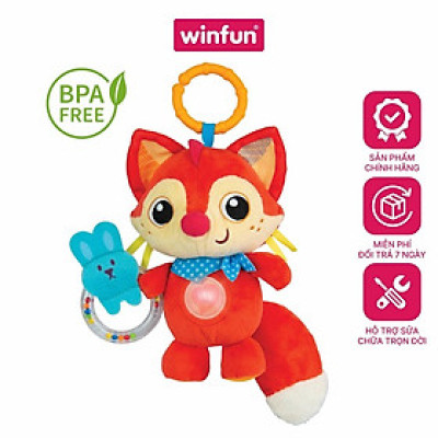 Đồ chơi treo nôi, thú bông cảm ứng phát nhạc - hình cáo dễ thương cho bé từ 3 tháng Winfun 720021