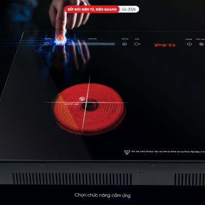 Bếp điện từ, điện quang, hồng ngoại đặt âm Gali GL-2025, 2in1, 3600w hàng chính hãng nhập khẩu Gali bảo hành 24 tháng.