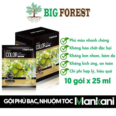 Hộp Dầu Gội Phủ Bạc Thảo Dược Hữu Cơ, Nhuộm Tóc Mankani [Chính Hãng]
