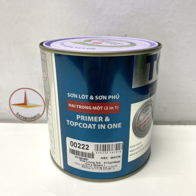 Sơn sắt mạ kẽm Toa 2 trong 1 màu trắng mờ 222 _ 800G