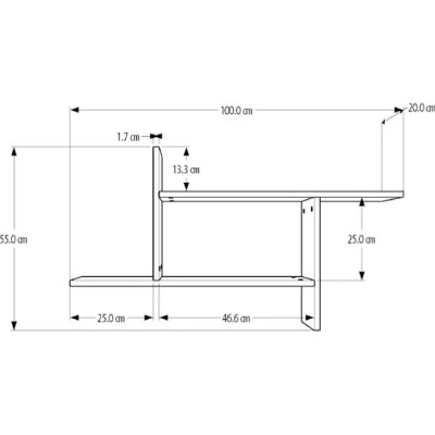 Kệ Gỗ Trang Trí Treo Tường 2 Tầng Tundo CTKT515 KT 100 x 55 x 20cm