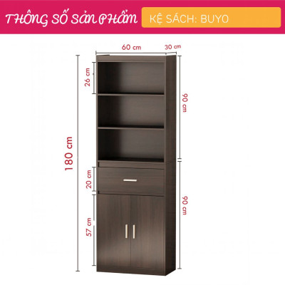 Giá sách gỗ công nghiệp thiết kế đẹp SMLIFE Buyo