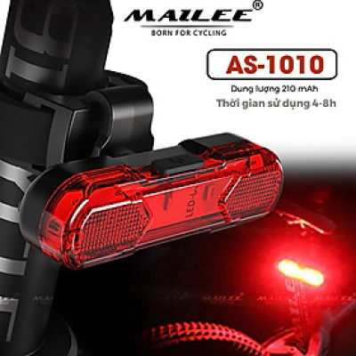 Đèn Hậu Xe Đạp USB LED AS-1010 pin sử dụng 4-8h dung lượng 210mAh, Chống Nước Đi Đêm Địa Hình Cảnh Báo Phụ Kiện- Mai Lee