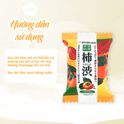 Xà Phòng Tắm Khử Mùi Cơ Thể Chiết Xuất Từ Quả Hồng Pelican Family Soap KSB (80 G)