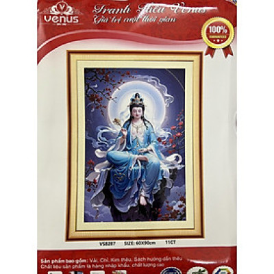 Tranh thêu kín Phật quan âm vs8287, kích thước 60 x 90 cm