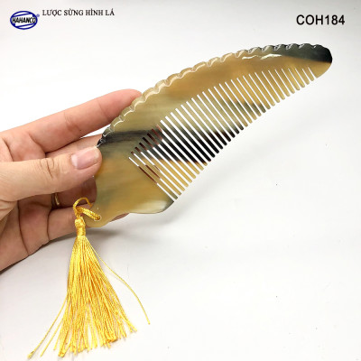 Lược Sừng Hình Lá Bằng Sừng Uốn Lượn Tinh Xảo Xuất Nhật - COH184