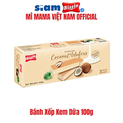 COMBO 5 HỘP - BÁNH XỐP BISSIN KEM DỪA 100G
