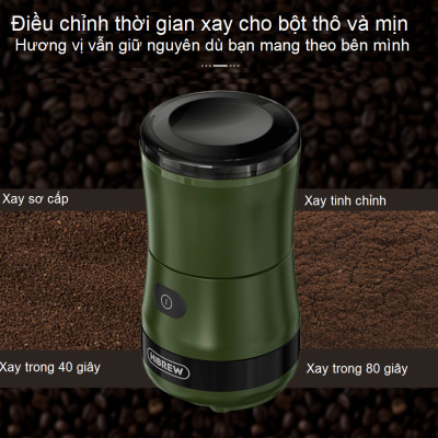 Máy xay hạt cà phê, sinh tố và đá viên dùng pin cầm tay 3 trong 1 đa năng. Thương hiệu Mỹ cao cấp HiBREW - G2. Hàng chính hãng