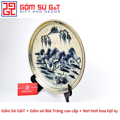 Đĩa cảnh men rạn cổ mã đáo thành công Gốm Sứ G&T