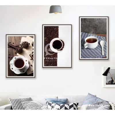 TRANH BỘ 3 TREO TƯỜNG CỠ ĐẠI KÈM KHUNG - TREO QUÁN CAFE- TB3BAFCF405