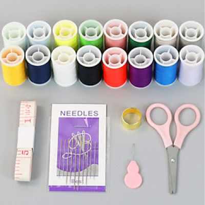 Hộp Kim Chỉ Khâu Đa Năng 2 Tầng 20 Chi Tiết Tiện Lợi Khâu Vá Quần Áo - Bộ Hộp Kim Chỉ May Vá Đa Năng