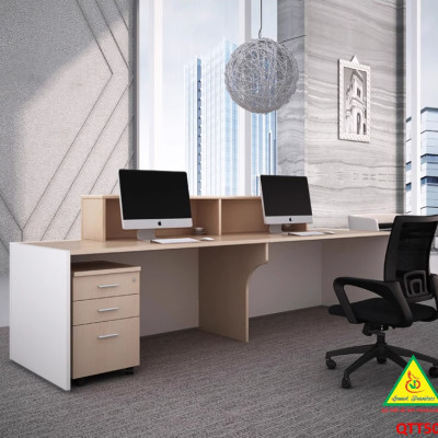 Bàn thu ngân, bàn lễ tân, bàn tính tiền bằng gỗ MDF QTT508 - NỘI THẤT LẮP RÁP VIENDONGADV