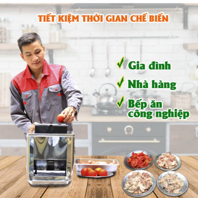 Máy thái thịt tươi sống đa năng  2 cửa nạp 3A850W